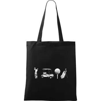 Nákupní taška Golfový set - Taška bavlněná - 42 x 38 cm ( Černá )