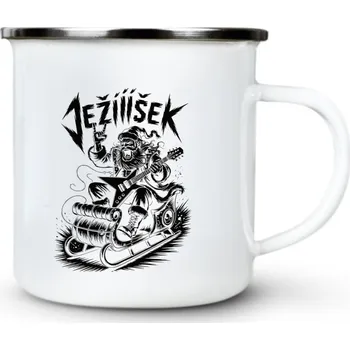 Rebel ježíšek, černý tisk - Plechový hrnek VELKÝ 400ml (500 ml po okraj) - 400 ml