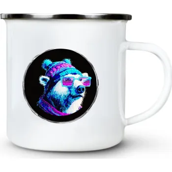 Pixel medvěd - Plechový hrnek VELKÝ 400ml (500 ml po okraj) - 400 ml