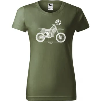ČZ 125 / 519, motocross, bílý potisk - Dámské tričko Basic - Nejoblíbenějí - L