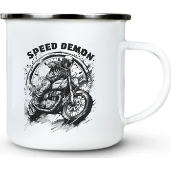 Speed demon, černý tisk - Plechový hrnek VELKÝ 400ml (500 ml po okraj) - 400 ml