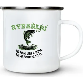 Pánské oblečení Rybaření, to není jen záliba, to je životní styl. - Plechový hrnek VELKÝ 400ml (500 ml po okraj) - 400 ml