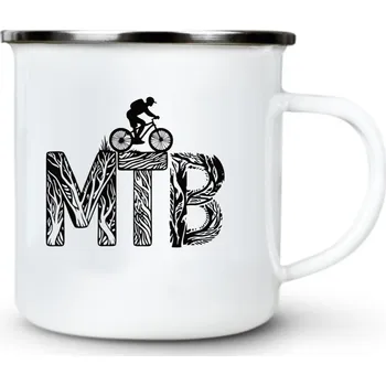 Pánské oblečení MTB - Mountain Bike, horské kolo, v2 - Plechový hrnek VELKÝ 400ml (500 ml po okraj) - 400 ml