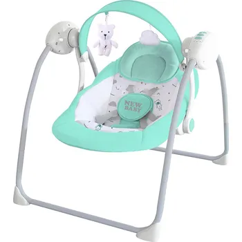 BAZÁREK Dětské houpací lehátko NEW BABY TEDDY Mint