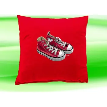Dekorativní polštářek Polštářek červené tenisky 35x35 cm červený (polštář s teniskami 35x35 cm )