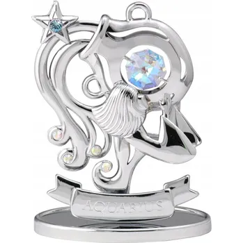 Obraz Stříbrná figurka znamení zvěrokruhu VODNÁŘ s křišťálem Swarovski jako dárek