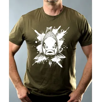 Koi ryba Pop, bílý potisk - Pánské tričko Basic - Nejoblíbenější - S