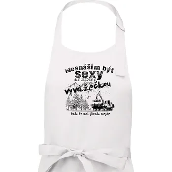 Kuchyňská zástěra Nesnáším být sexy - vyvažečka - Pánská zástěra na vaření - Univerzální velikost ( Bílá )