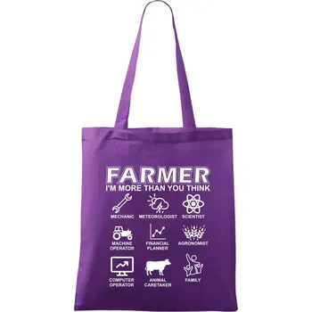Farmer Symbols - Taška bavlněná - 42 x 38 cm ( Fialová )
