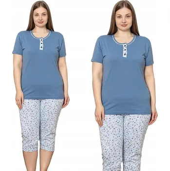 Dámské pyžamo Dámské bavlněné pyžamo, 3/4 kalhoty, krátký rukáv La Penna, nadměrná velikost XXL