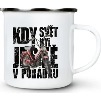 Kdy svět byl ještě v pořádku, Babetta červená, V33 - Plechový hrnek VELKÝ 400ml (500 ml po okraj) - 400 ml