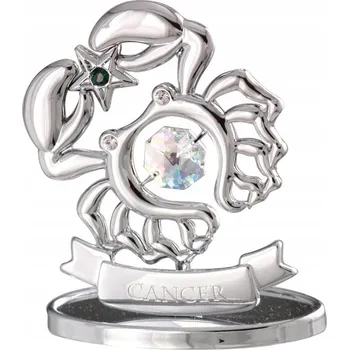 Obraz Stříbrná figurka znamení zvěrokruhu rak s křišťálem Swarovski jako dárek