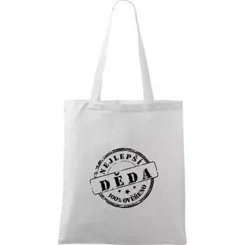 Razítko - nejlepší děda - Taška bavlněná - 42 x 38 cm ( Bílá )