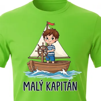 Pánské tričko Námořnické tričko Malý Kapitán - velikost 146, Barva Zelená