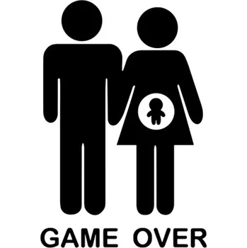 Samolepicí dekorace na vozidlo Samolepka game over na auto a motorku, tuning nálepka (6178)