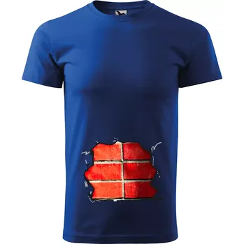 Sablio Tričko s potiskem Brick core - modré XL