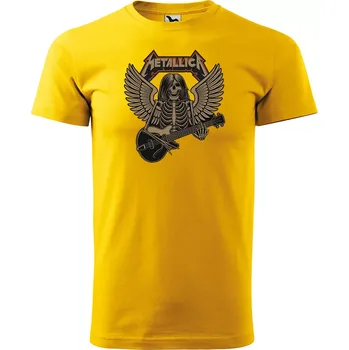 Pánské tričko Sablio Tričko s potiskem METALLICA Padlý anděl - žluté XL