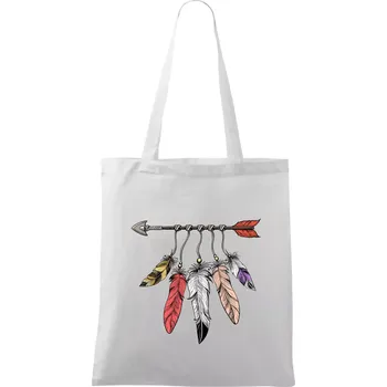 Indiánský šíp - Taška bavlněná - 42 x 38 cm ( Bílá )