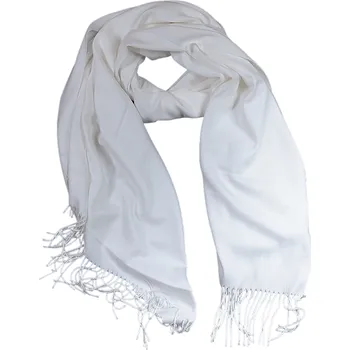 Šála Ewena Dámská kašmírová šála bílá 180 x 67 cm