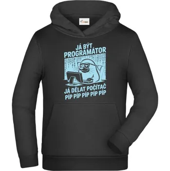 Pánské tričko Krtek programátor - Dětská mikina s kapucí - 116 cm
