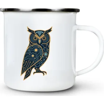 Kyber Sova - Plechový hrnek VELKÝ 400ml (500 ml po okraj) - 400 ml