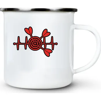 EKG,šipky, černý tisk - Plechový hrnek VELKÝ 400ml (500 ml po okraj) - 400 ml