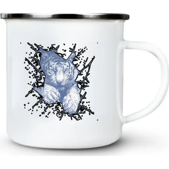 Tygr na útěku - Plechový hrnek VELKÝ 400ml (500 ml po okraj) - 400 ml