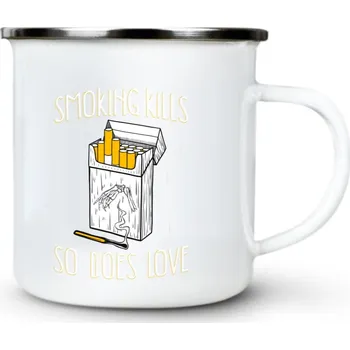 Smoking kills - Plechový hrnek VELKÝ 400ml (500 ml po okraj) - 400 ml
