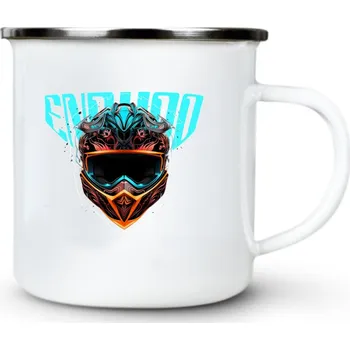 ENDURO, helma, V2 - Plechový hrnek VELKÝ 400ml (500 ml po okraj) - 400 ml