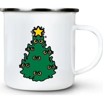 Kočičí vánoce - Plechový hrnek VELKÝ 400ml (500 ml po okraj) - 400 ml