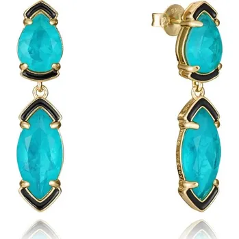 Náušnice Viceroy Visací pozlacené náušnice s tyrkysovými krystaly 2304E100-52 + 2 měsíce na vrácení zboží