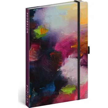 Zápisník NOTIQUE Notes Růžová malba, linkovaný, 13 x 21 cm