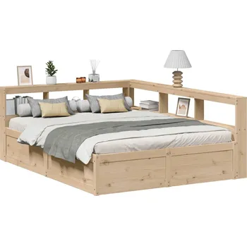 Postel zahrada-XL Postel s knihovnou bez matrace 140 x 200 cm masivní borovice 3324460