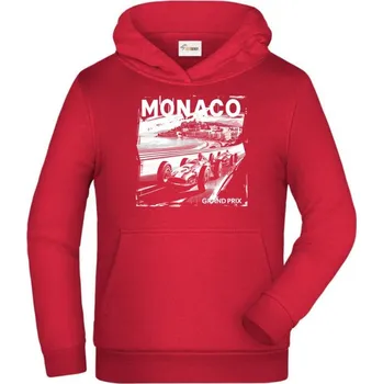 Pánské tričko Monaco Grand Prix, bílý tisk - Dětská mikina s kapucí - 140 cm