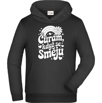 Pánské tričko Čůrám, když se směju,bílý tisk - Dětská mikina s kapucí - 128 cm
