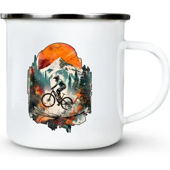 MTB západ slunce - Plechový hrnek VELKÝ 400ml (500 ml po okraj) - 400 ml