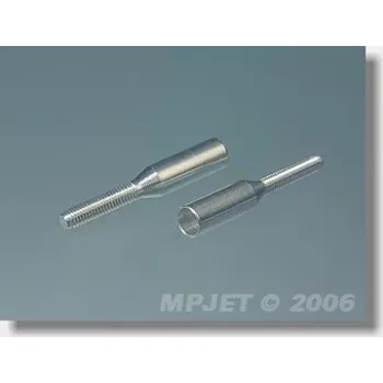 RC náhradní díl MPJet 2038 Koncovka táhla Al pro carbon trubku 3mm/M2,5 2 ks