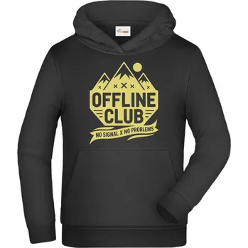 Pánské tričko Offline Club - Dětská mikina s kapucí - 164 cm