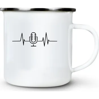 EKG zpěváka, zpěvákův puls, V2 - Plechový hrnek VELKÝ 400ml (500 ml po okraj) - 400 ml