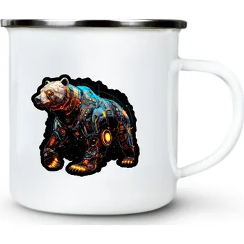Pánské oblečení Medvěd-Grizzly-Tech - Plechový hrnek VELKÝ 400ml (500 ml po okraj) - 400 ml