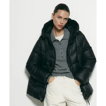 Reserved - Péřová bunda s kapucí - černý - WU640-99X - WU640-99X-XS