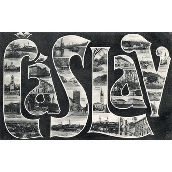 Stará Pohlednice Čáslav 1913, Koláž - Foto v nápisu 100/151 DOPISNICE (Stará pohlednice)