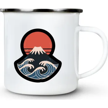 Slunce nad vlnami - Plechový hrnek VELKÝ 400ml (500 ml po okraj) - 400 ml