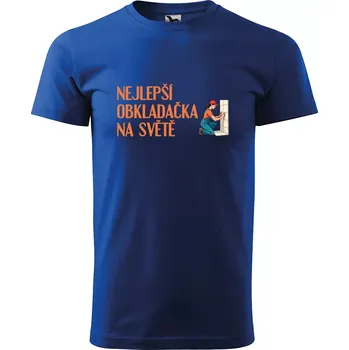 Pánské tričko Sablio Tričko s potiskem Nejlepší obkladačka na světě - modré XL