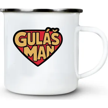 Guláš man, V1, černý tisk - Plechový hrnek VELKÝ 400ml (500 ml po okraj) - 400 ml