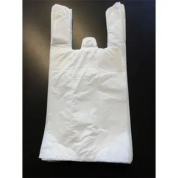 Mikrotenová taška s uchy, bílá, 19 x 8 x 39 cm, 500 ks/balení, PDP_054