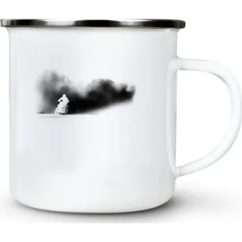 Biker v mlze - Plechový hrnek VELKÝ 400ml (500 ml po okraj) - 400 ml