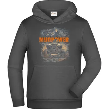 Pánské tričko MUDPOWER, čtyřkolka, ATV, QUAD, V2 - Dětská mikina s kapucí - 152 cm