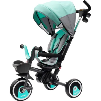 Dětská tříkolka BAZÁREK Dětská tříkolka Baby Mix 5v1 RELAX 360° mátová