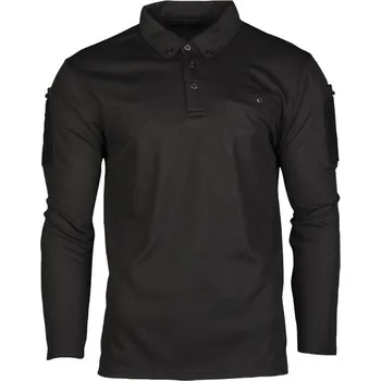 Pánské tričko MIL-TEC triko/polokošile TACTICAL QUICK DRY dlouhý rukáv ČERNÁ